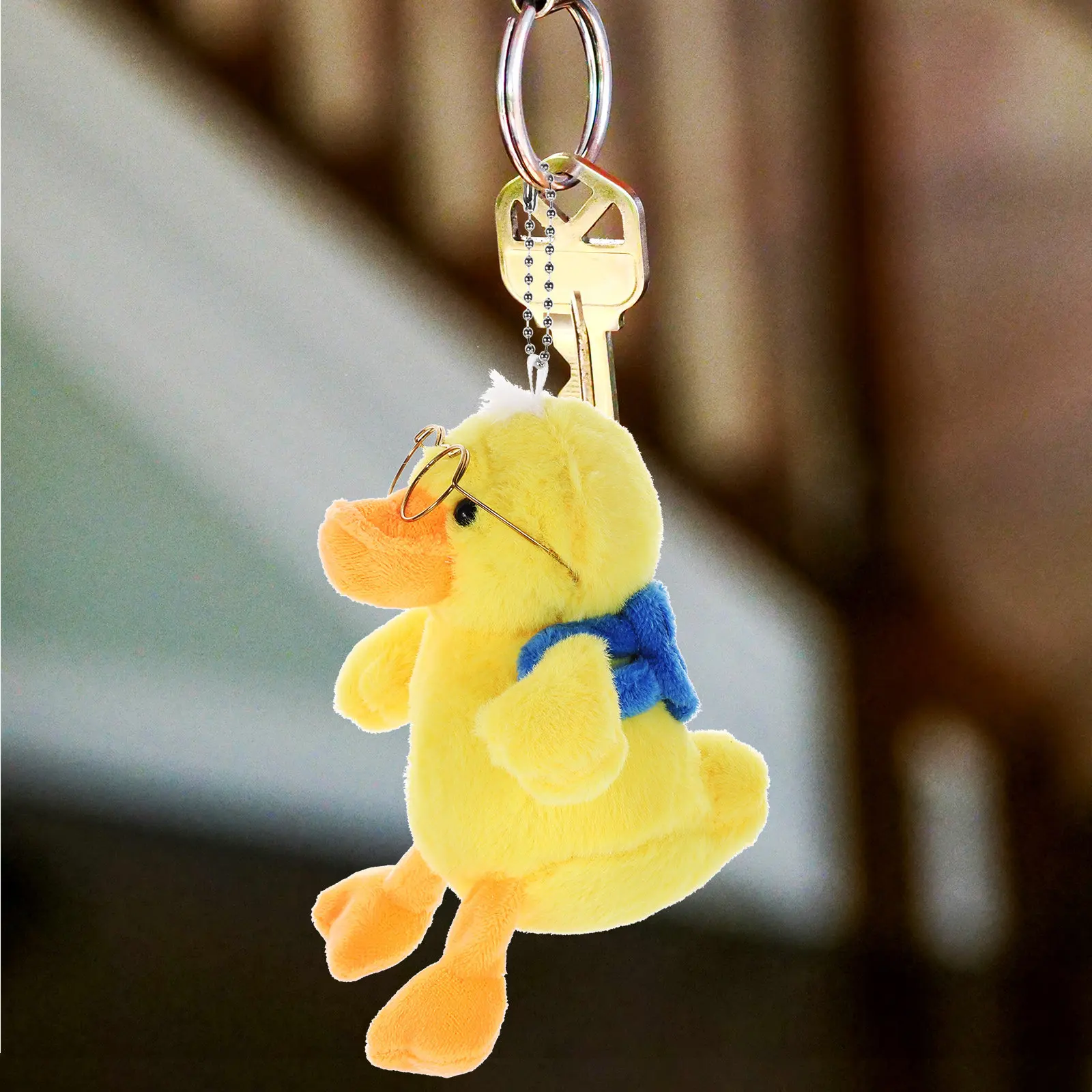

Stylish Stuffed Duck Pendant Keychain for Keys Bags Cellphones Backpacks Cars Portable Hanging Ornament Fashionable Gift for Her