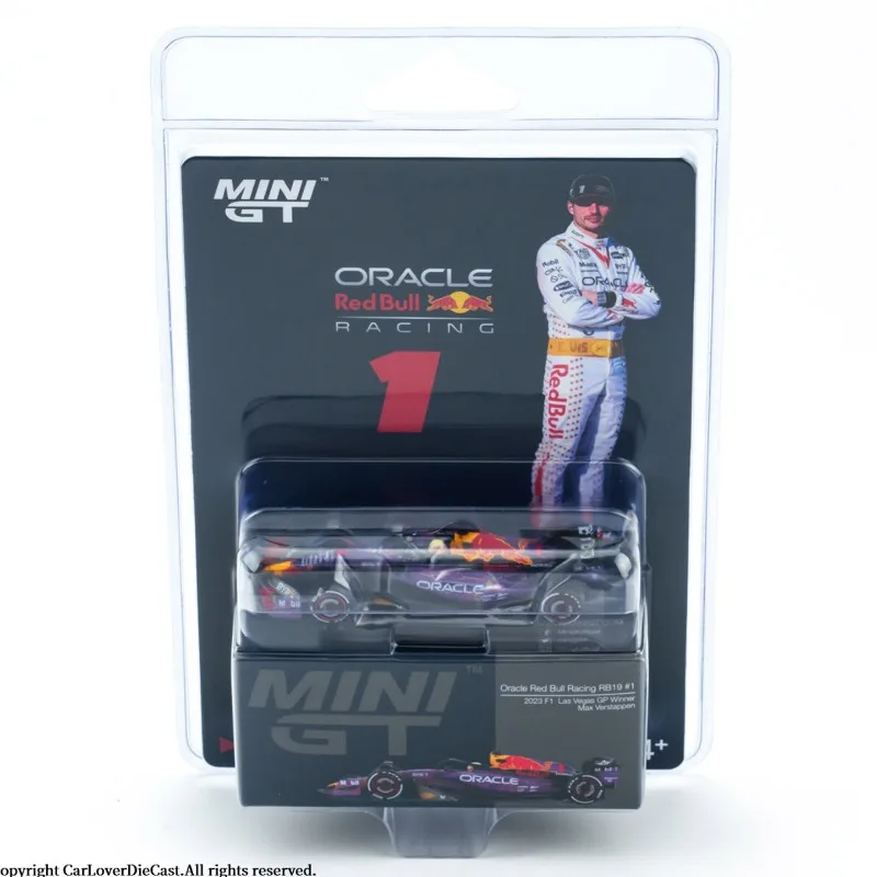MINIGT 1:64 RB19 #1 Verstappen F1 Die-cast Racing Car Model, a perfect gift for boys, suitable as a tabletop decoration.
