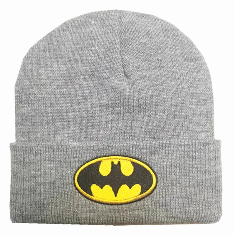 Batman Knitted Hat Cartoon Pattern Embroidery Beanies Cap Autumn Winter Fashion Warm Wool Hat Cold Hat Men and Women Couple Hats image 3
