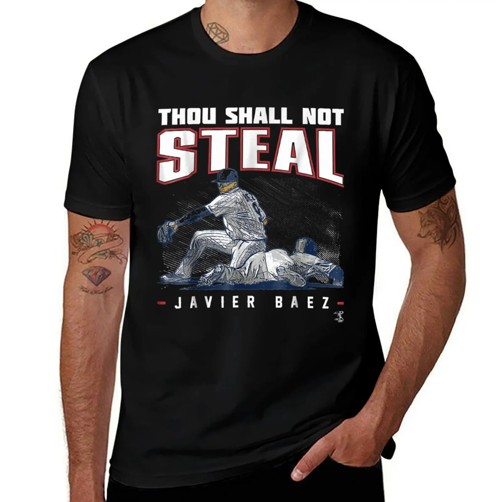 Javier Baez Thou Shall Not Steal T-Shirt Outdoor Sports Short Sleeve Top T-Shirt