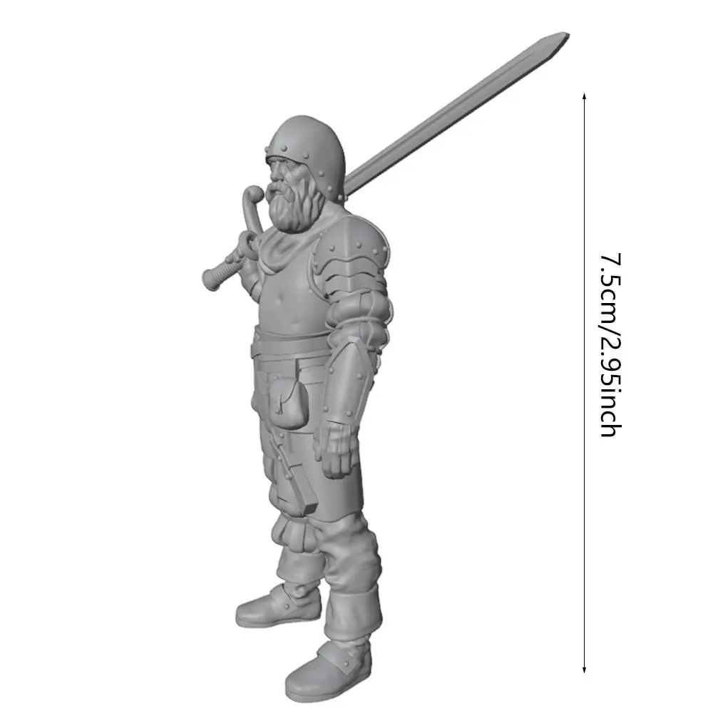 Figura guerrero medieval resina sin pintar para juegos rol coleccionismo - imagen 5