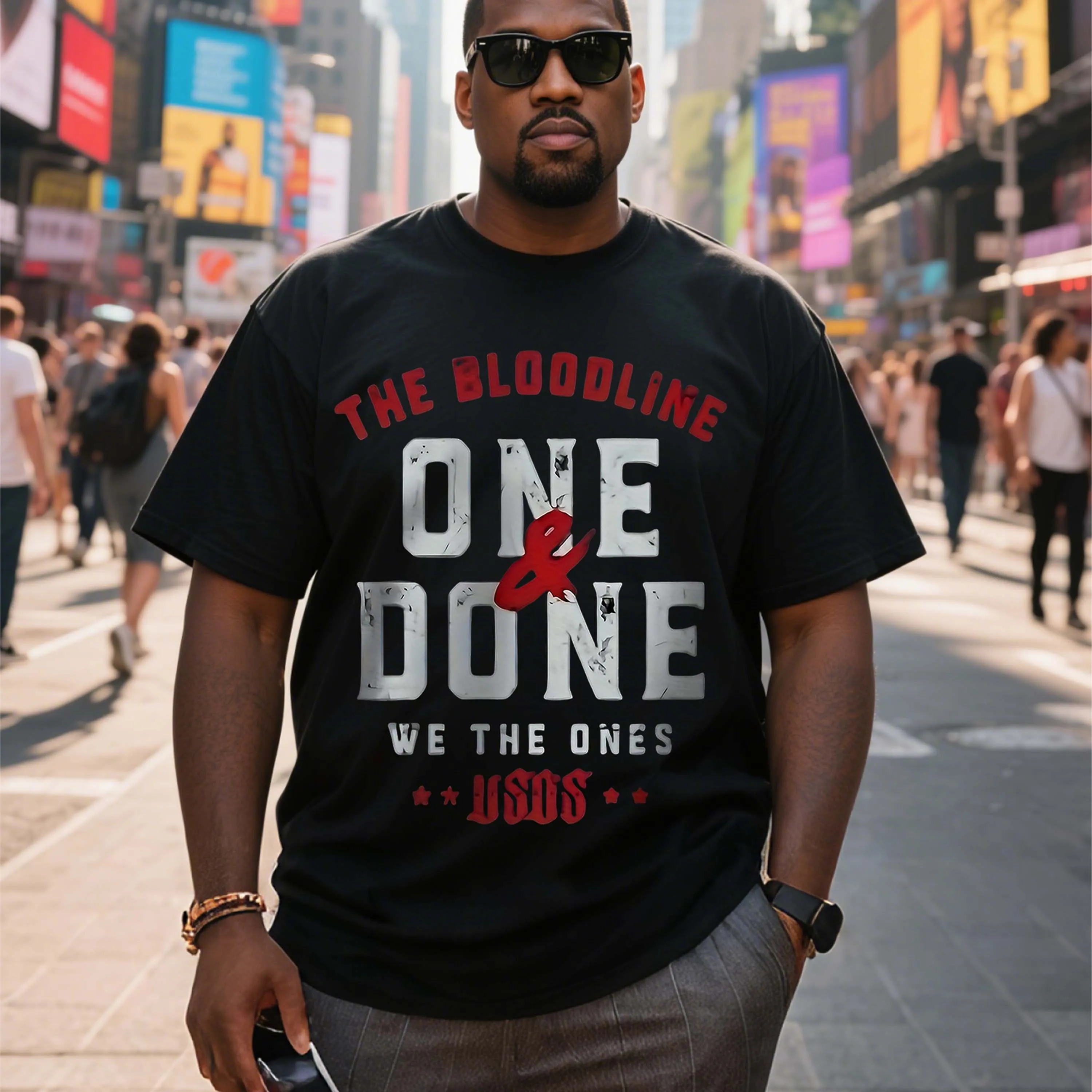 

Plus Size Men's T-Shirt, Black Pure Cotton Crew Neck, Suitable for Outdoor Wear in Spring and Summer, Casual and Comfortable