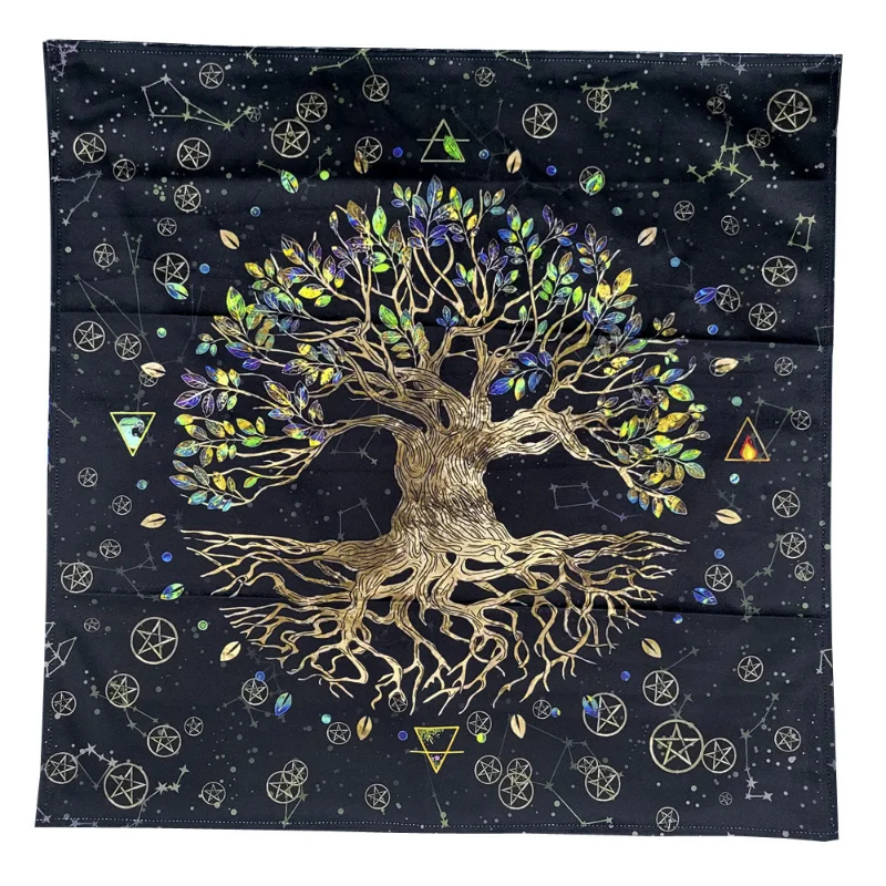 

64x64cm Tree of Life Tarot Tablecloth Altar Cloth rituals Pagan Spiritual Witchcraft Astrology Oracle Cards Pads Gaming Cards