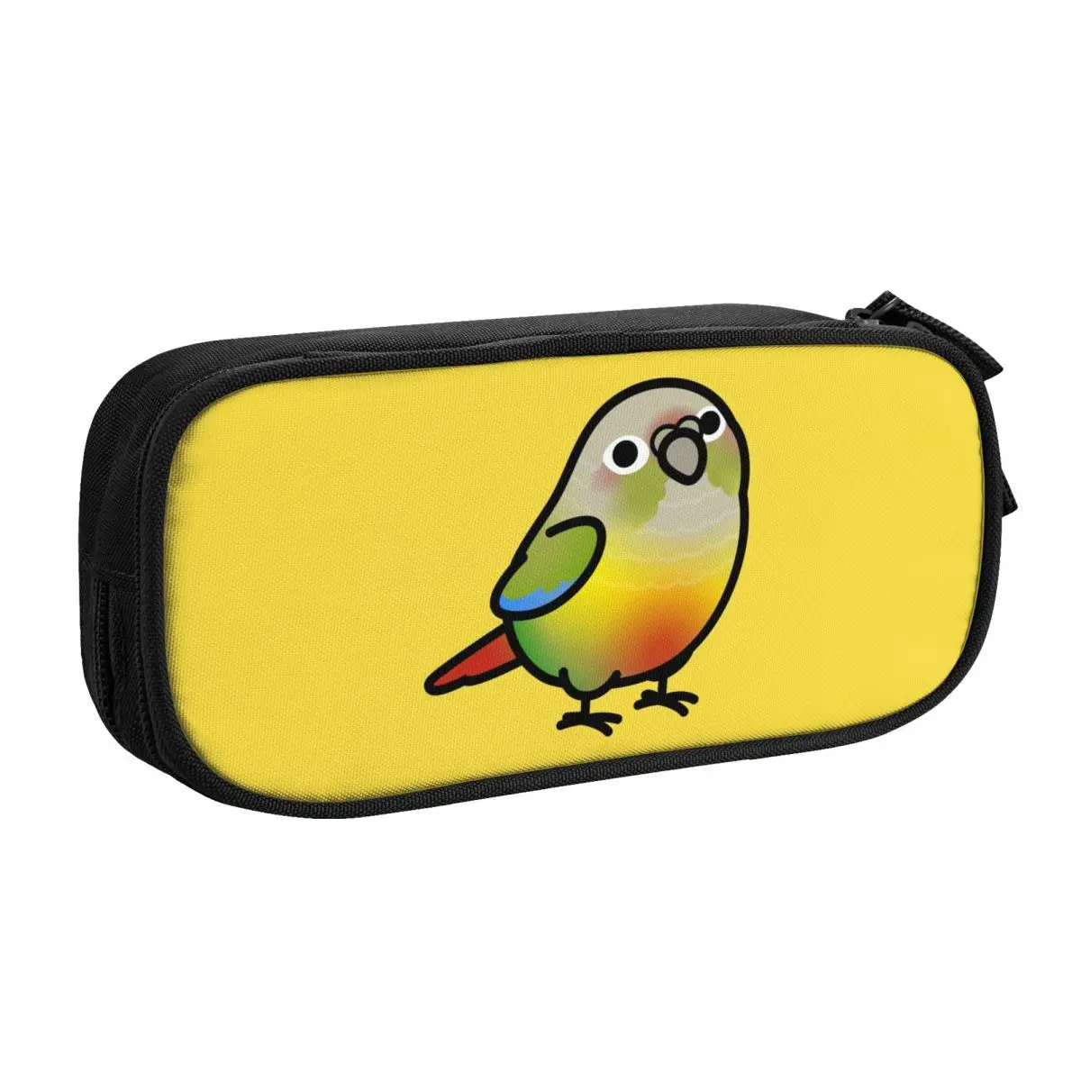 Chubby Pineapple Green Cheek Conure Customized Cute Pencil  Boys Big Capacity Parrot Bird Pencil Box Students Stationery