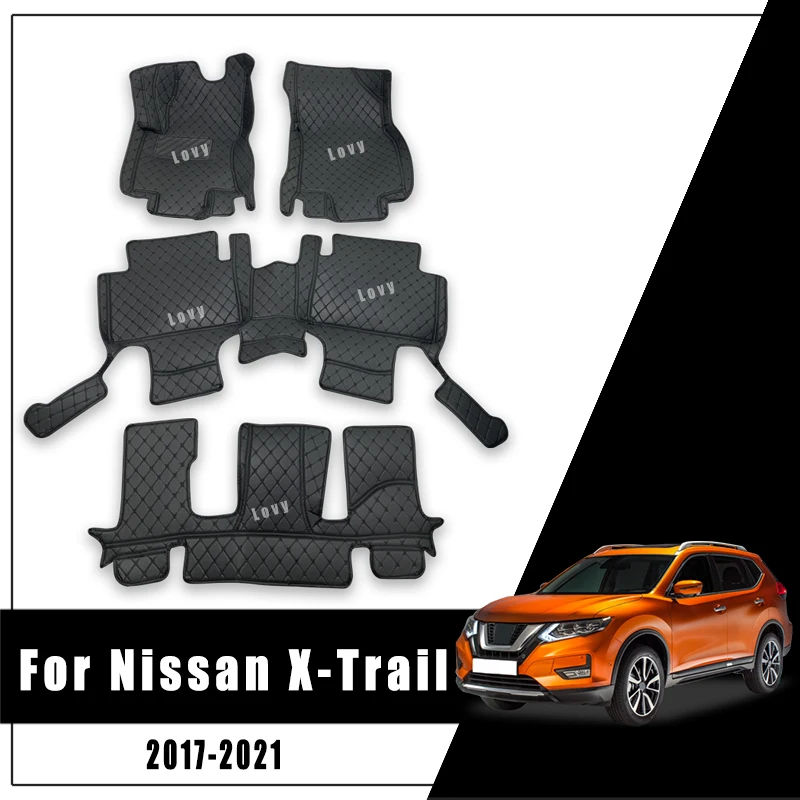 

Для Nissan X-Trail Xtrail X Trail 2021 2020 2019 2018 (7 сидений), автомобильные коврики, коврики, коврики для салона автомобиля, аксессуары