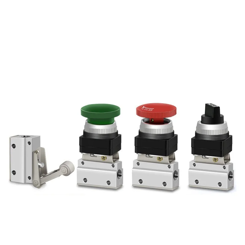MOV-01-03A02 Series Button or Rotary-knob or Roller-Type Pneumatic Mechanical Valve  Emergency Stop Switch Air Valve