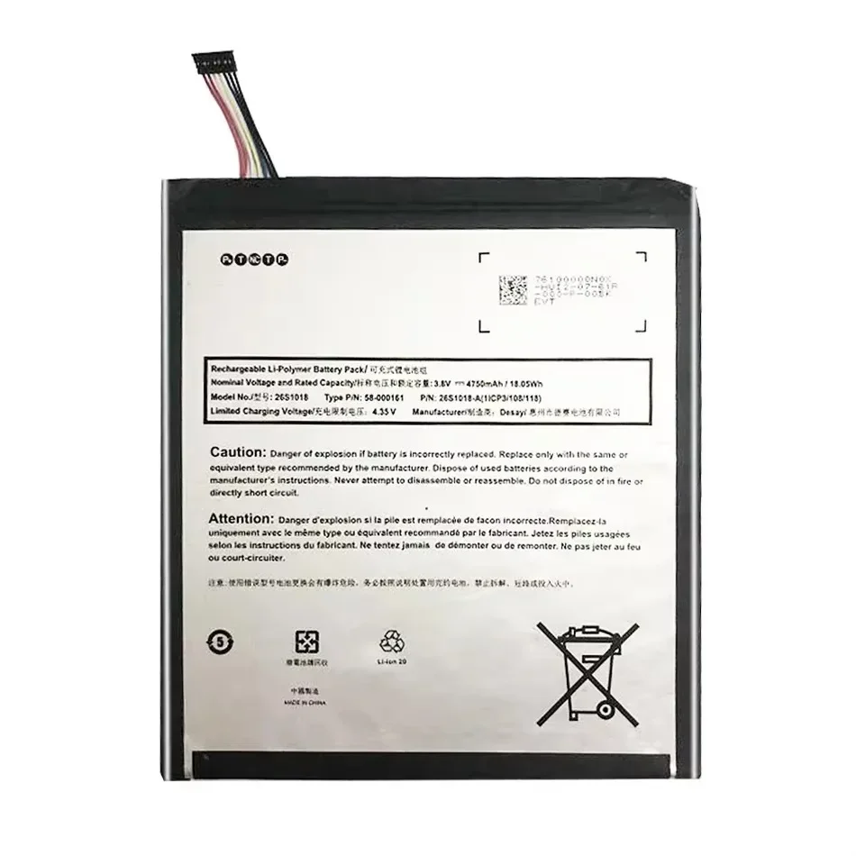 Batería de alta capacidad de 4750 mAh para Amazon Kindle Fire HD 8" 6TH GEN PR53DC MC-28A8B8