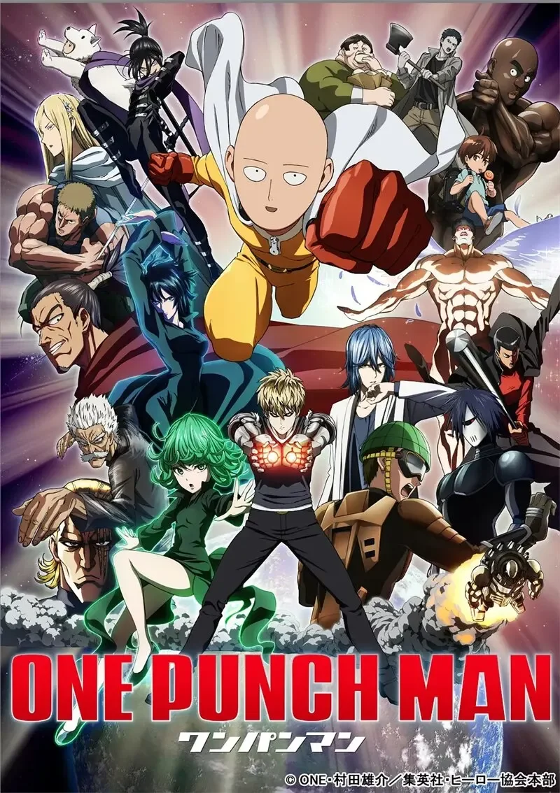 One Punch Man Retro Anime Canvas Poster - Tatsumaki  Garou Manga Wall Art for Living Room Kids Bedroom Decor
