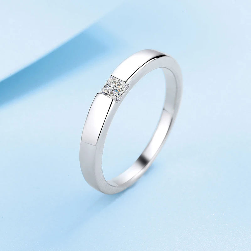 Tezzc Moissanite Wedding Party Ring for Women Men 925 Sterling Silver with Gold Plated Lab Diamond Rings with Certificates