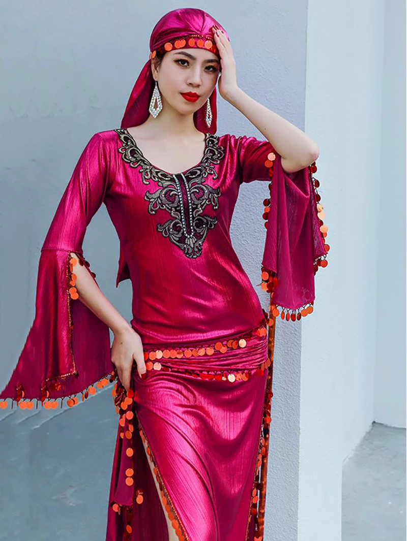 Women Original Belly Dance New Belly Dance Set Saidi Robe Personal Group Folk Saidi Competition Clothing Costume Ballroom Dress