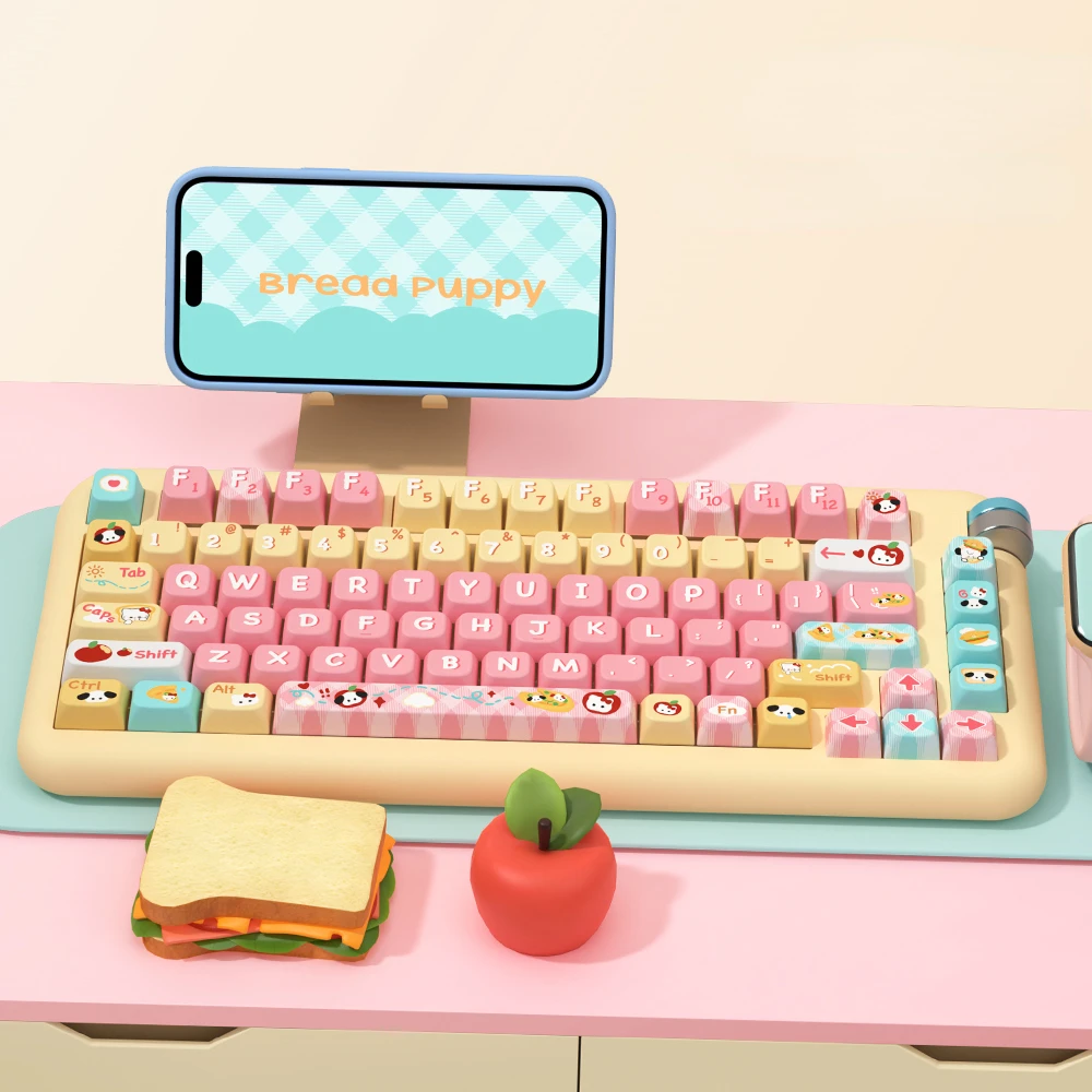 

bread puppy theme keycap MDA Profile PBT material 138/158keys cartoon mechanical keyboard cap