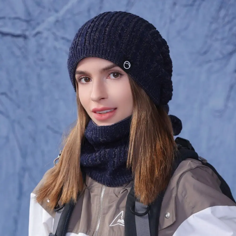 Knit Balaclava Hat Mask Breathable Fabric Ear Cover Design Knitted Face Mask Scarf Neck Scarf Integration Unisex Fit