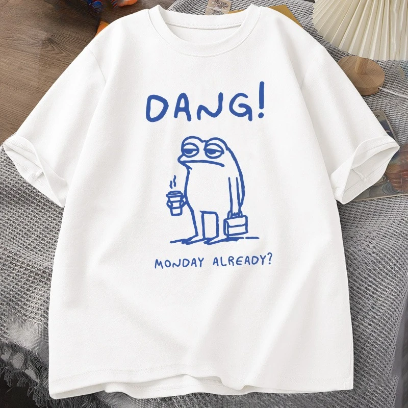 Dang Monday Already T Shirt Men Funny Cottagecore Man I Love Frog Tee Funny Frog Printed Tshirt Cotton Short Sleeve Tee Clothes