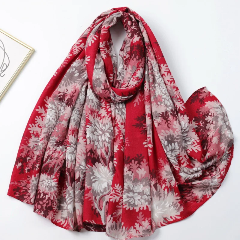 وشاح طويل مطبوع من القطن الساتان من Lin Hai، بث مباشر من المصنع، عطلة السفر، دافئ للنساء S