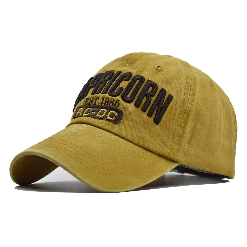 3DEmbroideryCAPWashed Baseball Cap Outdoor Sun Protection Hat with Curved Brim Duckbill Cap Embroidered Baseball Cap