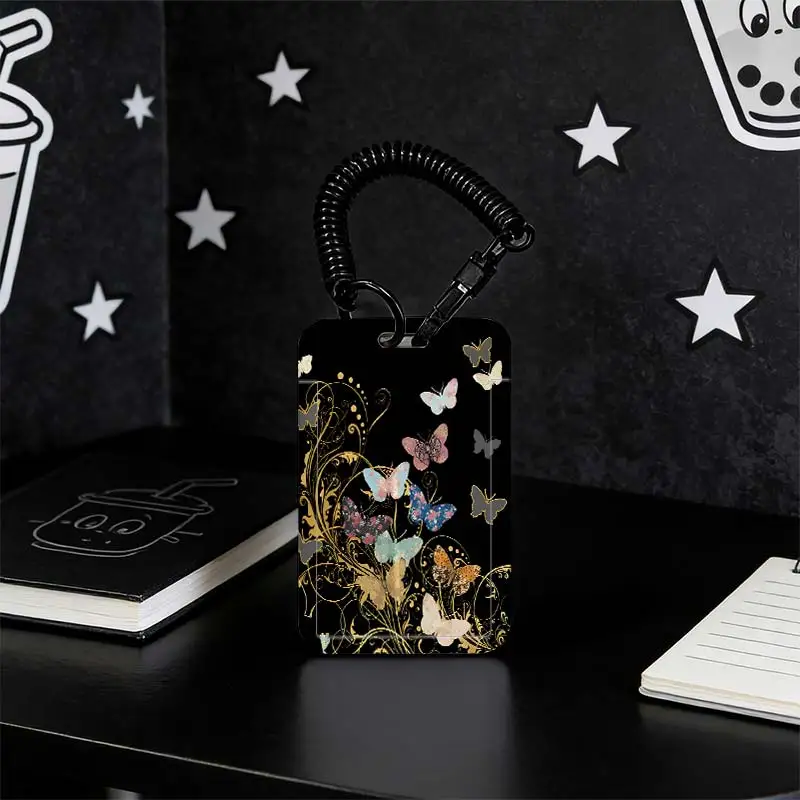 Card Holder for Student Bus/Meal Card Protection Case Photo Protector Stretchable Spring Cord Kpop Photocard Holder
