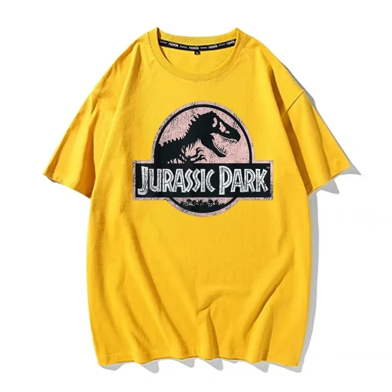 Summer Owersize T-Shirt Jurassic Park Printed 100%  Cotton Men‘s And Women‘s Clothing for Casual T Shirt Fashion Trend T-Shirt