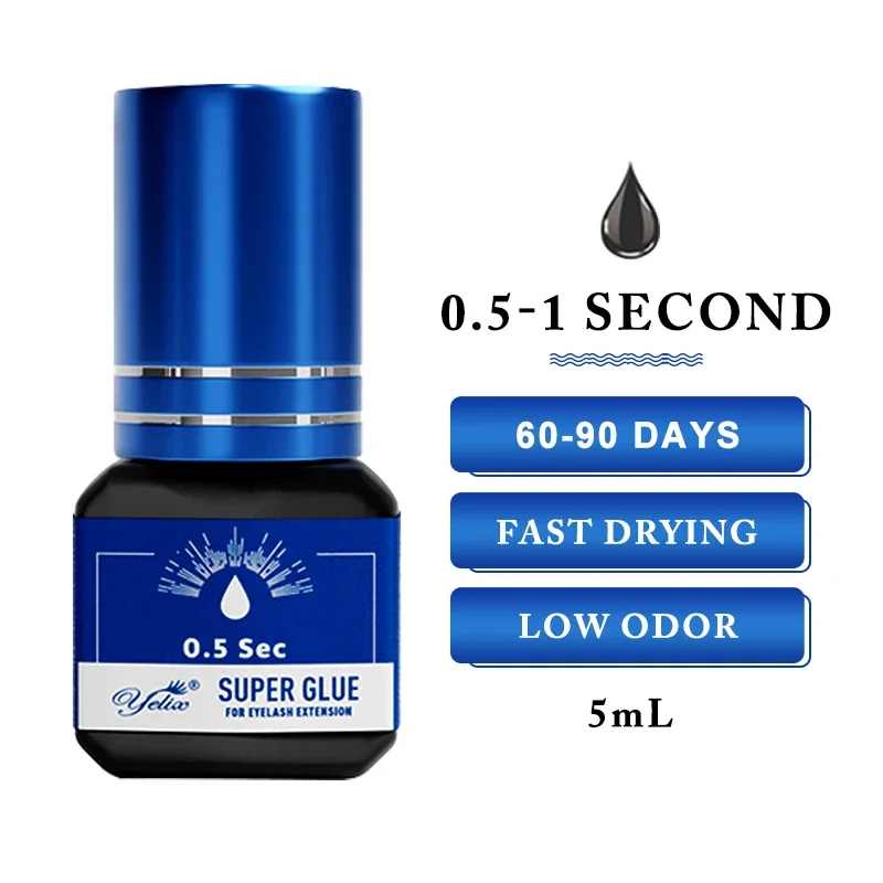 Yelix wimpern verlängerung kleber 0.5-1 Sec Schnelle Trockenen einzelne wimpern kleber Schwarz/Klar wimpern kleber Falsche Wimpern lash erweiterung