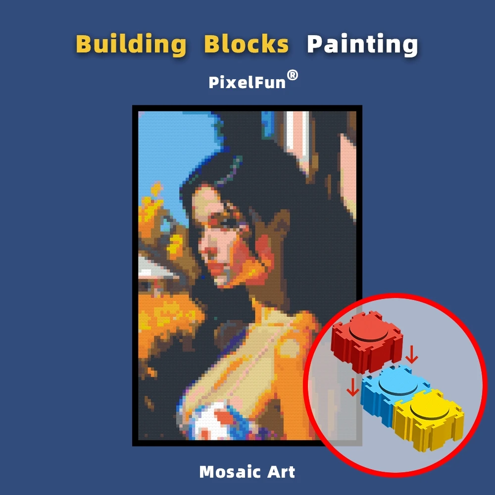 DIY Design Support Photo Custom Beautiful Wife Girlfriend Fiance Personal Portrait  Building Block Painting Mosaic Pixel Art Toy