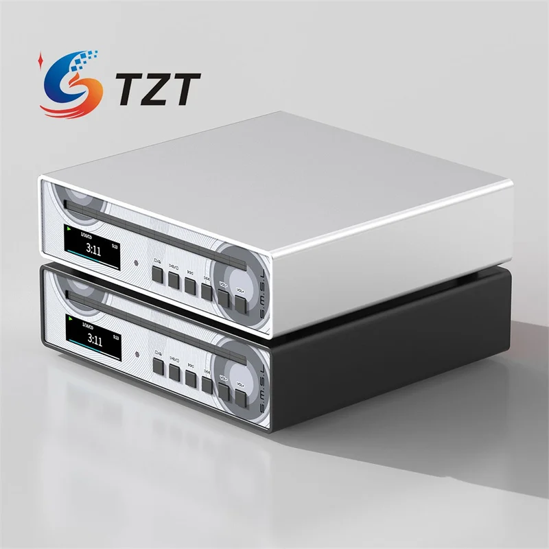 TZT SMSL Black/Silvery PL100PRO Multifunctional CD Player 2xCS43131 DAC HiFi Decoder Support 4.4mm/3.5mm Earphone Output