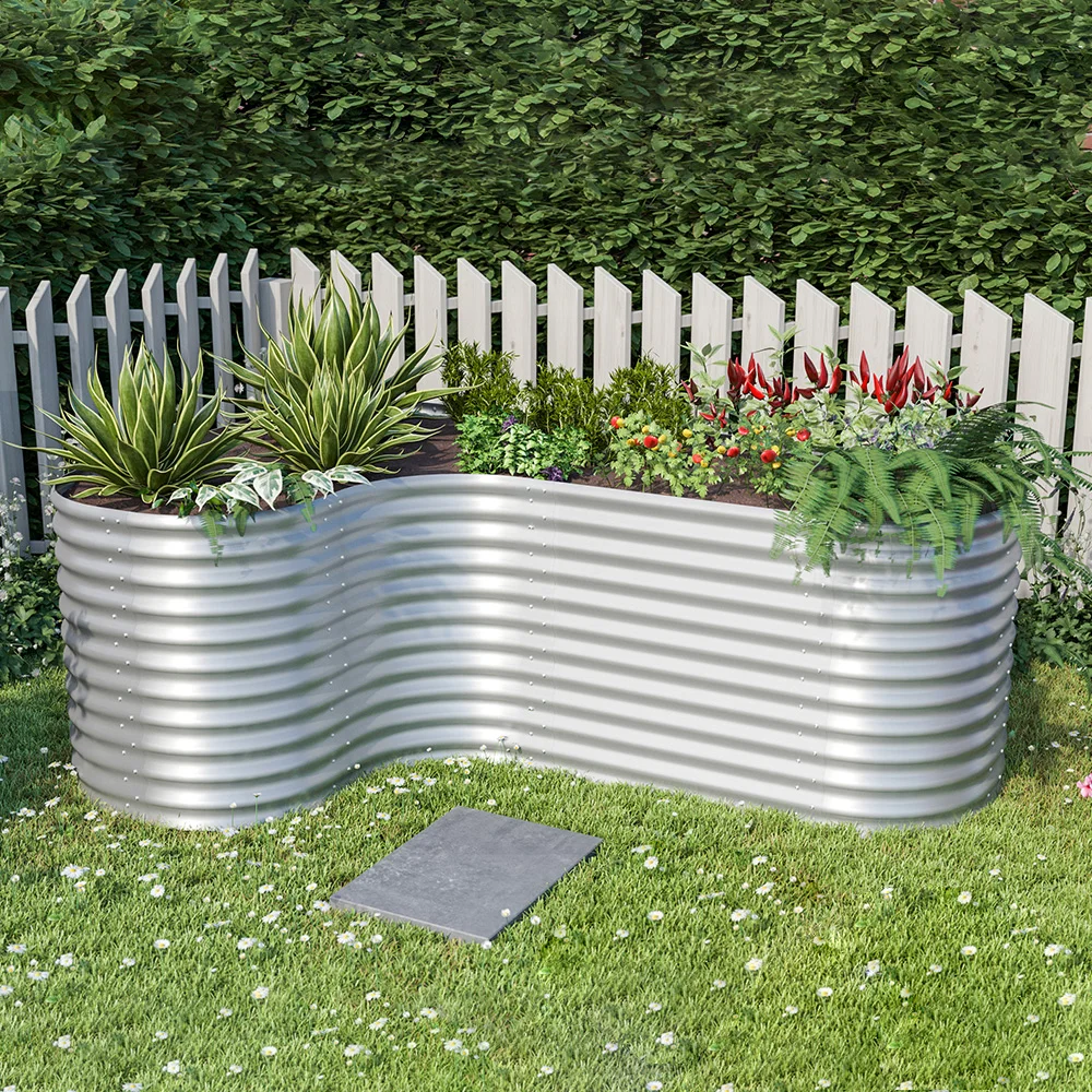 Wholesale Galvanized Steel Vegetable Planter Box Metal Raised Garden Beds For Home Gardening