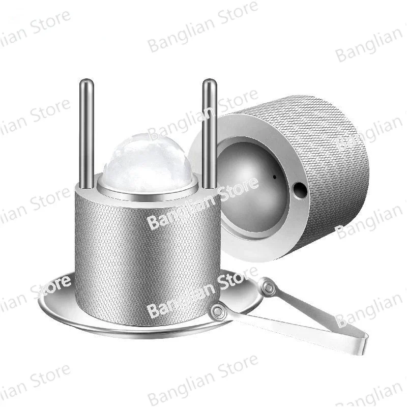 60mm Ice Ball Maker Aircraft Aluminum Alloy Non-Skid Ice Sphere Presser Kit for Whiskey Bar Accessories Home Freezing Mold