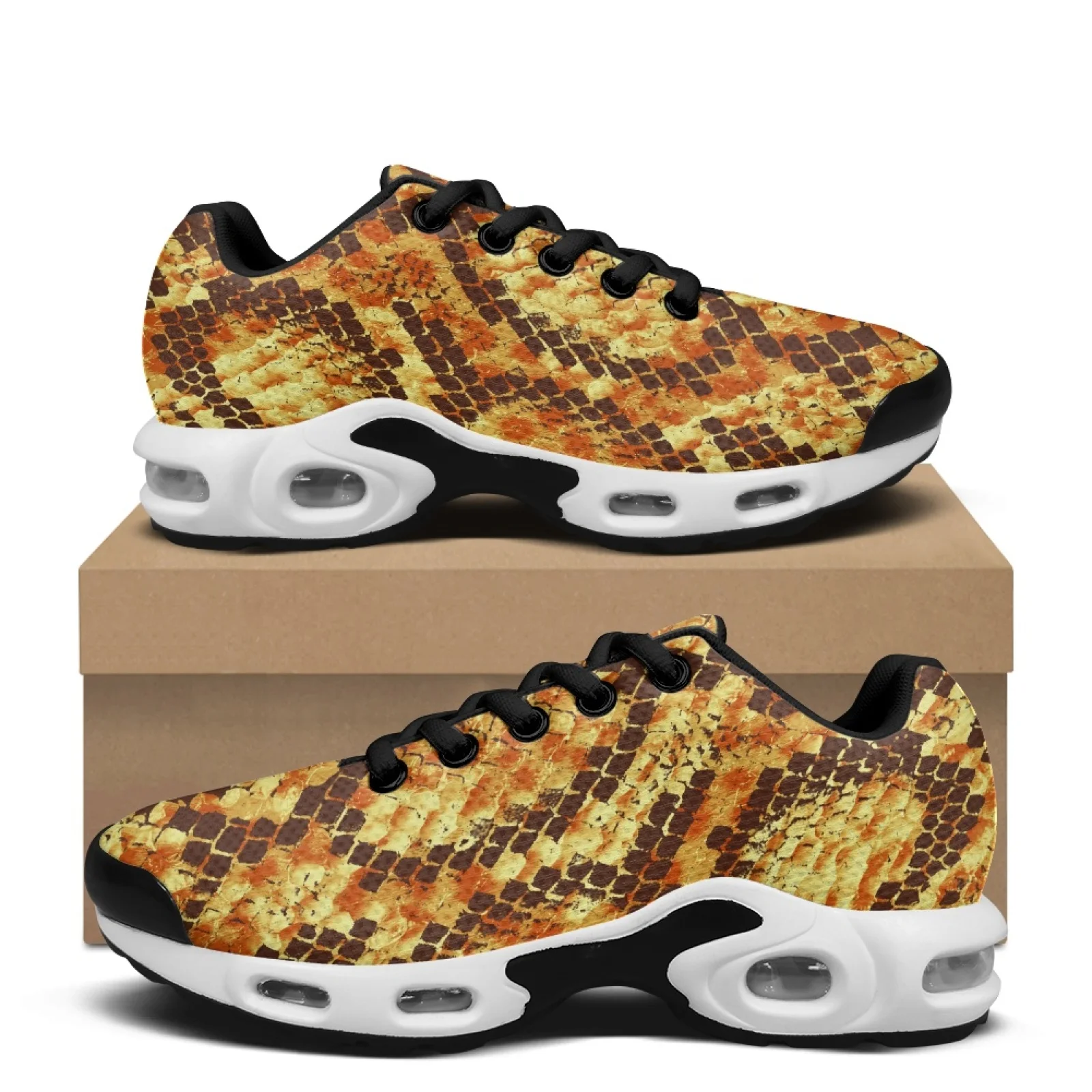 PENSTROLL Snake Skin Print Standing All Day Gym Training Walking Shoes for Workout Mesh Fashion Sneakers Tennis Fashion Sneakers