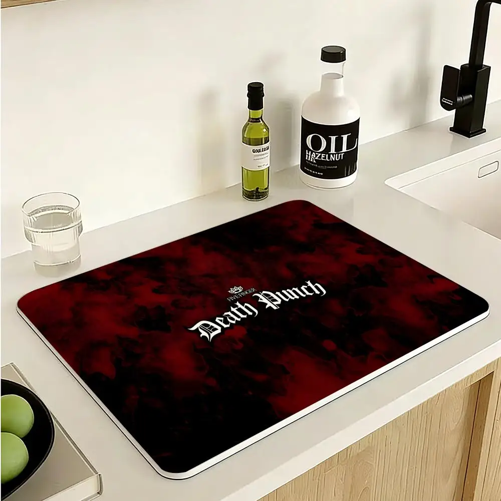 Band F-Five Finger Death Punch Floor Mat Diatomite Floor Mat Fast Drying Odor Resistant Non Slip Bath Kitchen Mat