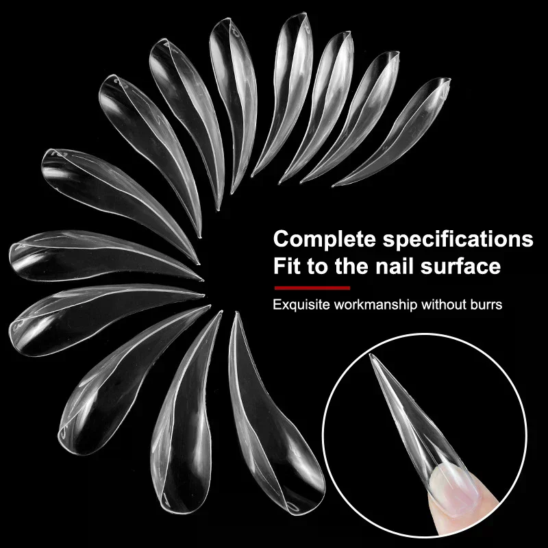 140 pçs/caixa curvado stiletto 3d águia garra unhas formas duplas para extensão do gel do prego de falcão unhas esculturas moldes de cobertura completa