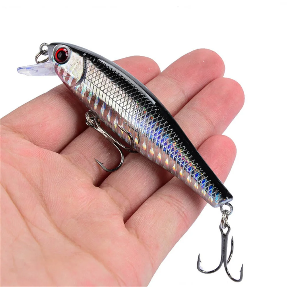 1Pcs Lifelike Artificial Laser Minnow Fishing Lure 8.5cm 9.2g Floating Plastic Hard Bait Wobbler Crankbait Swimbait Pesca Tackle