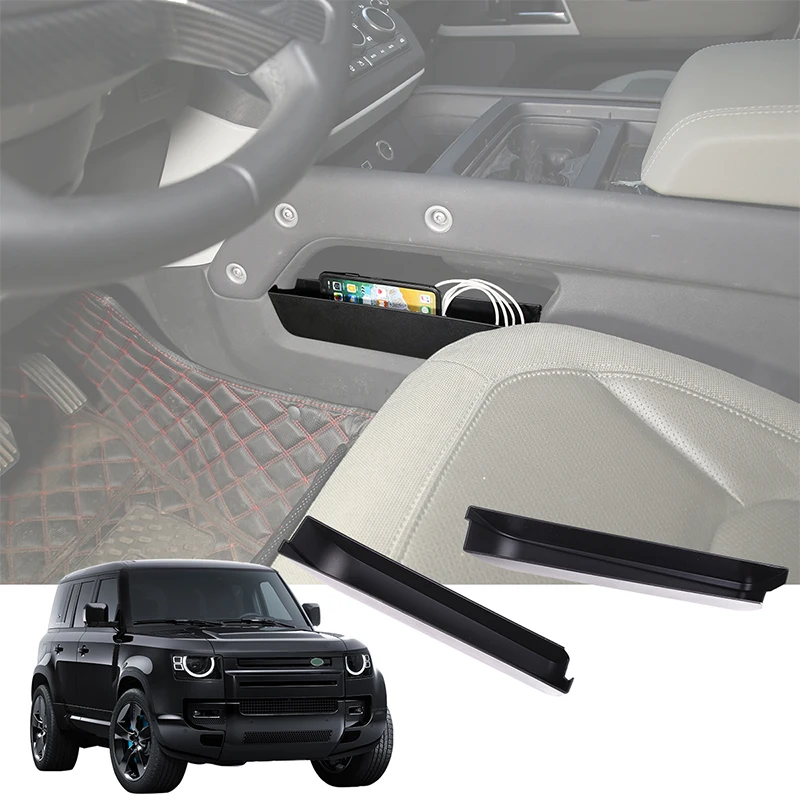 

ABS Black Car Center Console Seat Side Storage Box Holder Organizer Tray for Land Rover Defender 90 110 2020-2024 Accessories