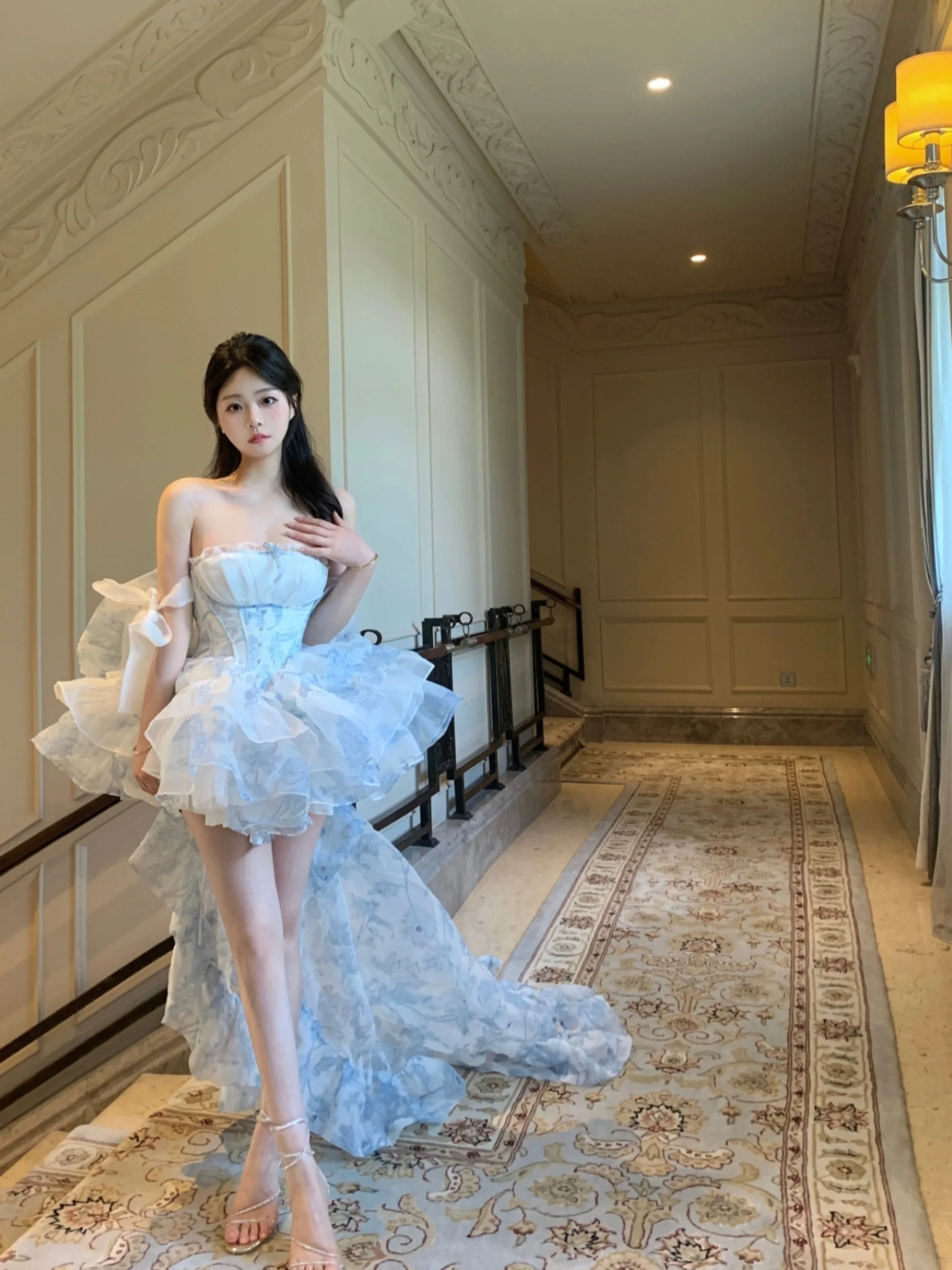 Princ Sle-Kleid mit Schleppe, Feen-T-Or-Rock, sanftes Trägerkleid für Damen, Frühling, Sommer, Herbst, Alltagskleidung