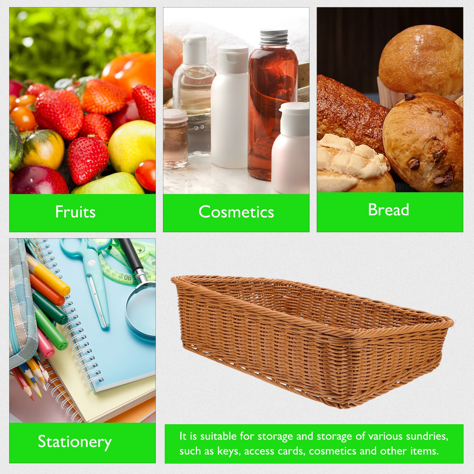 

Rattan Storage Basket for Snacks Small Baskets Fruit Woven Fruits and Vegetables Plastic Shelf