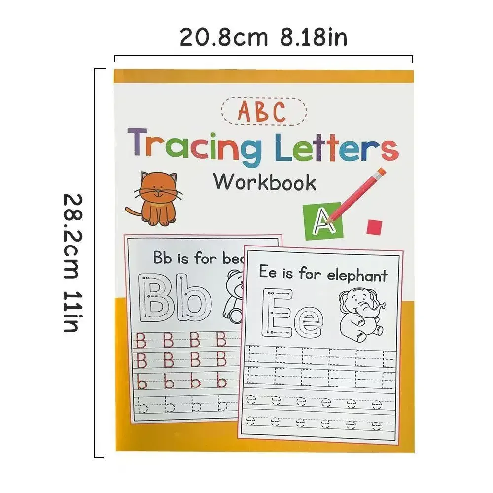 Tracing Letters A-Z Uppercase and Lowercase Writing and Coloring Workbook Preschool English Learning Montessori