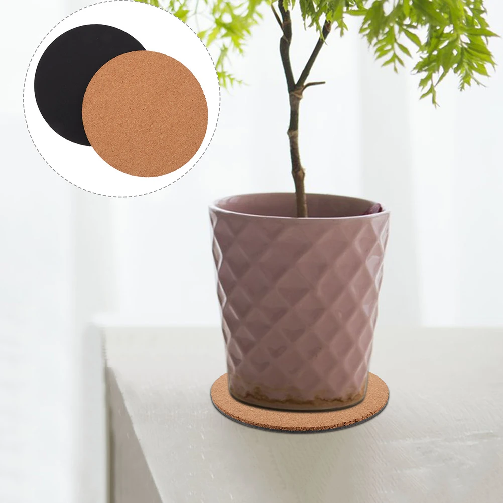 

6Pcs Cork Plant Mats Round Coasters for Plants Heat Resistant Soft Cork Pads Indoor Outdoor Use Flower Pot Base Mats