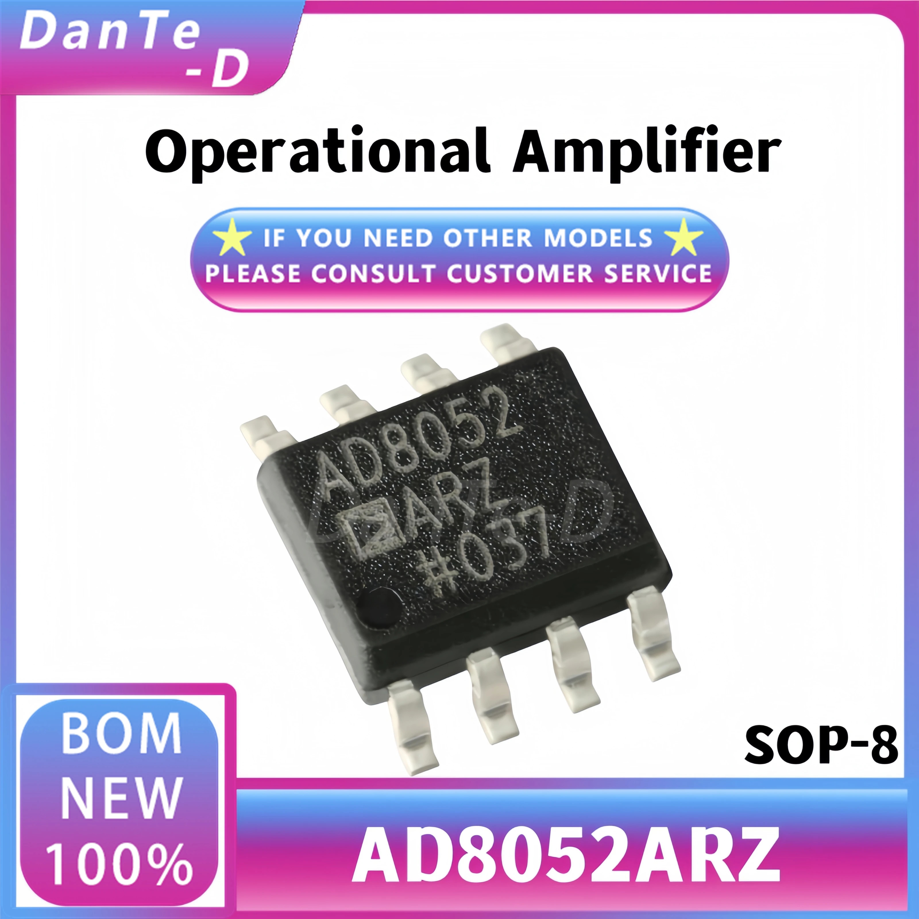 AD8052ARZ original authentic AD8052 SOP-8 110MHz rail-to-rail amplifier IC chip