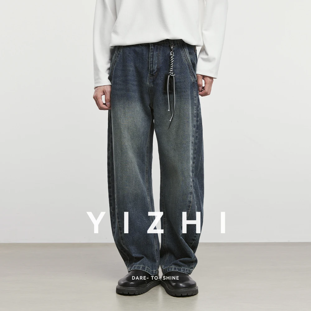 

Men's American Fashion Washed Distressed Jeans 2025 Autumn New Straight Loose Trousers Men's Casual Jeans