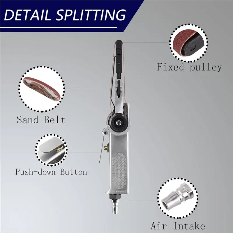 ABRW-3/8" X 13" Mini Air Belt Sander, 20000 RPM Small Power Tool, Handheld Sander For Woodworking, Metal Working