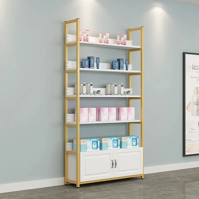 custom.Cosmetic Metal Display Stands Shelf Storage Rack Container Multi-layer Iron Shelf Supermarket Shelves Grocery Displ