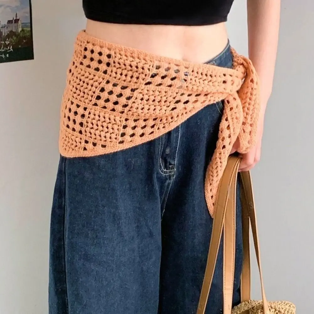 Retro oco malha triângulo cachecol forma triângulo elegante balletcore xale y2k design hip cachecol estilo balletcore