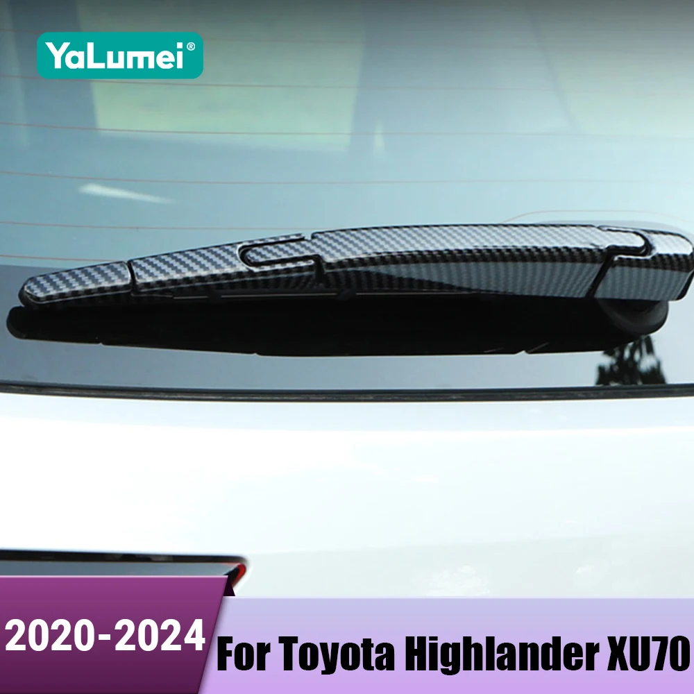 Carbon Fiber Car Rear Water Wiper Cover Windshield Blade Trims For Toyota Highlander XU70 Kluger 2020 2021 2022 2023 2024 Hybrid