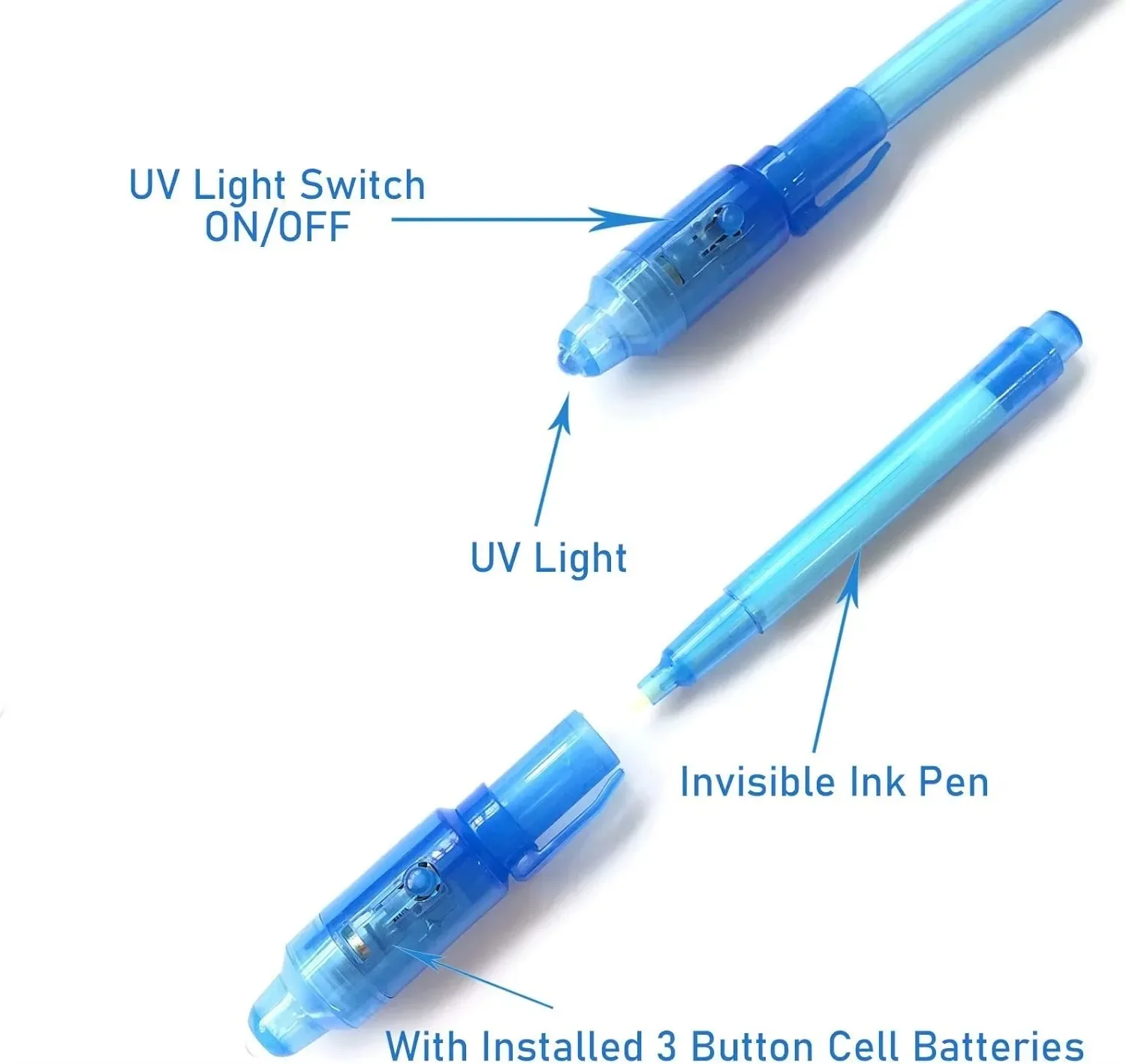 4–12 Stück unsichtbarer Tintenstift, Spionagestift mit UV-Licht, magischer Marker für geheime Nachricht, Schatzkiste, Preise, Kinderparty, Gastgeschenke, Spielzeug, Geschenk – Detail 10
