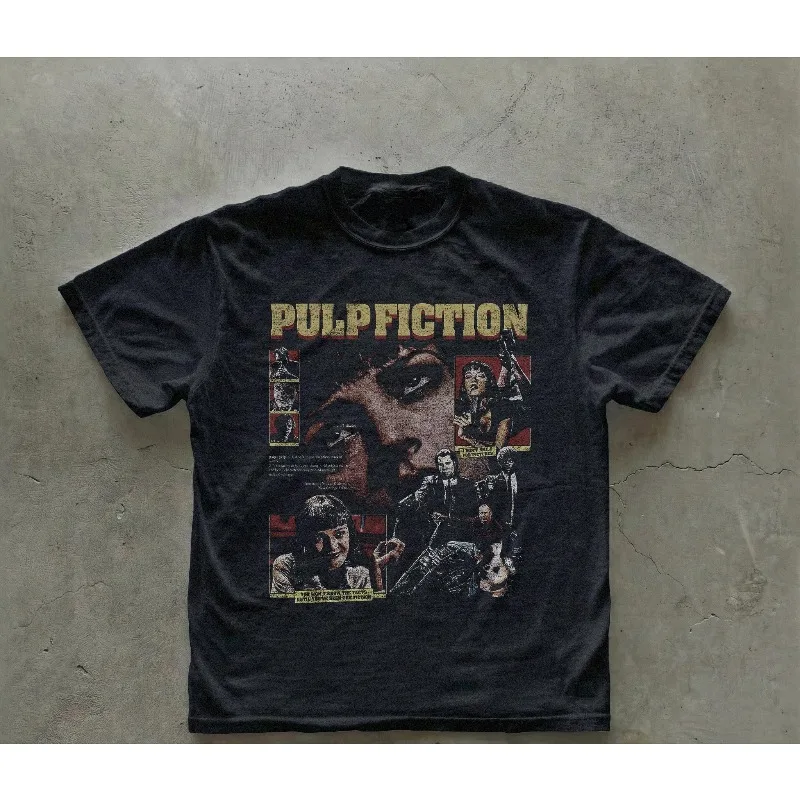vintage-pulp-fiction-graphic-tee-retro-film-poster-collage-unisex-t-shirt-cult-90s-cinema-movie-t-shirt-quentin-tarantino