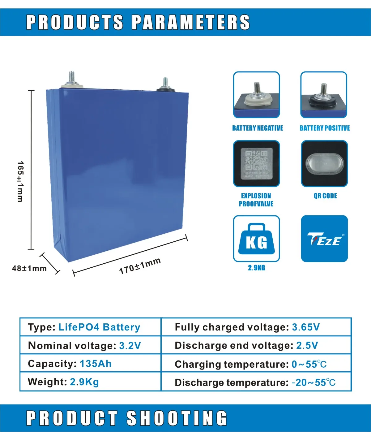 135AH 3.2V Lifepo4 Battery 130AH Rechargeable Cell Deep Cycle 6000 Grade A for DIY 12V 24V 36V 48V RV EV Power Tools EU TAX FREE