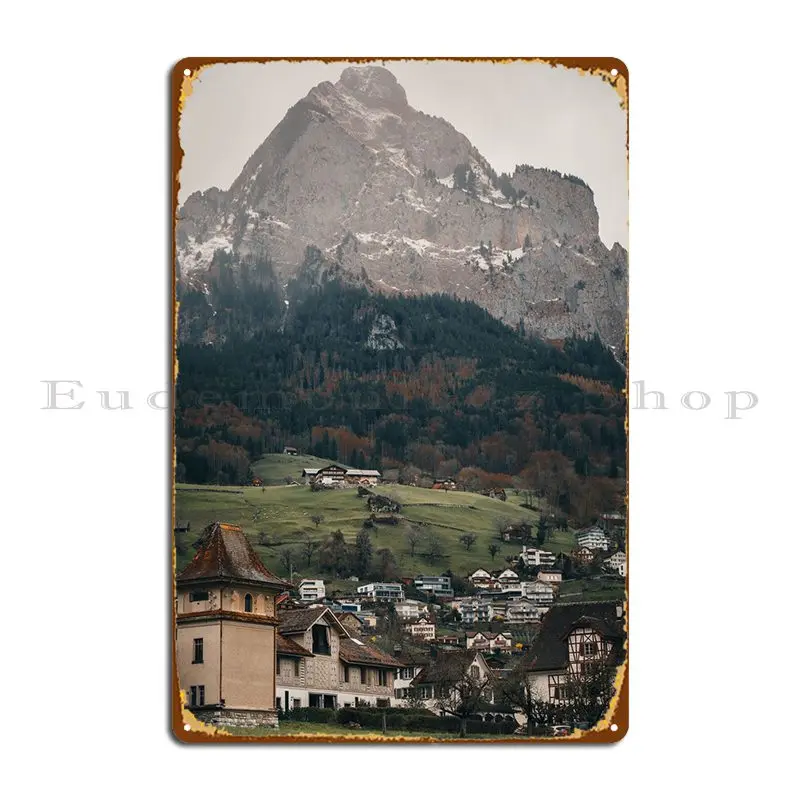 Foggy Mountain Metal Plaque Poster Living Room Designs Wall Pub Wall Cave Decoration Tin Sign Poster