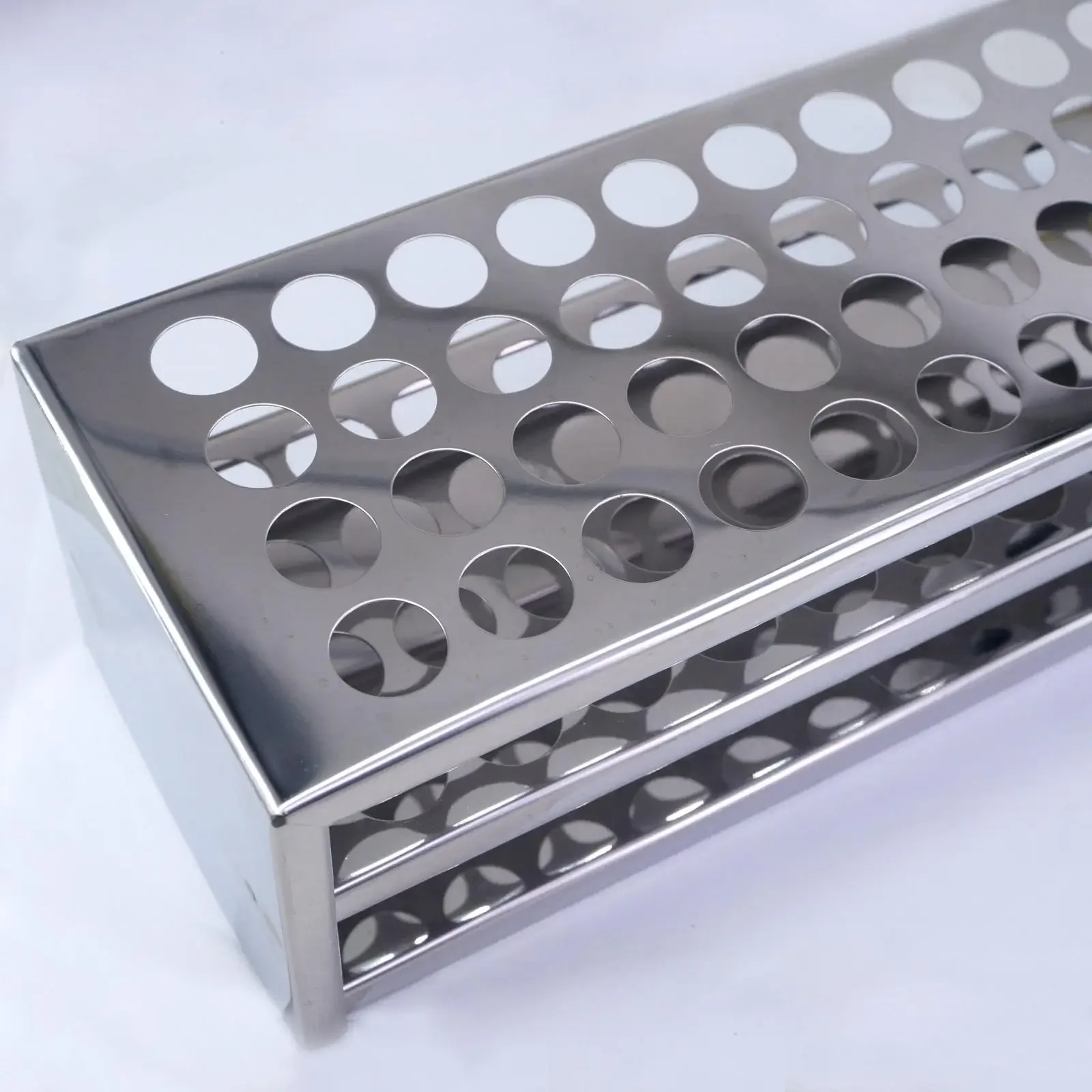 16 Mm Diam X 48 Gaten Rvs Reageerbuisrek Holder Opslag Lab Stand