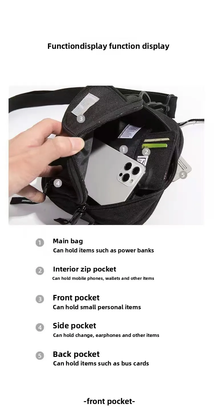 Kleine Umhängetasche für Herren, Arbeits-Crossbody-Tasche, trendige Freizeit-Sporttasche, vielseitige Crossbody-Tasche für Damen – Detail 2