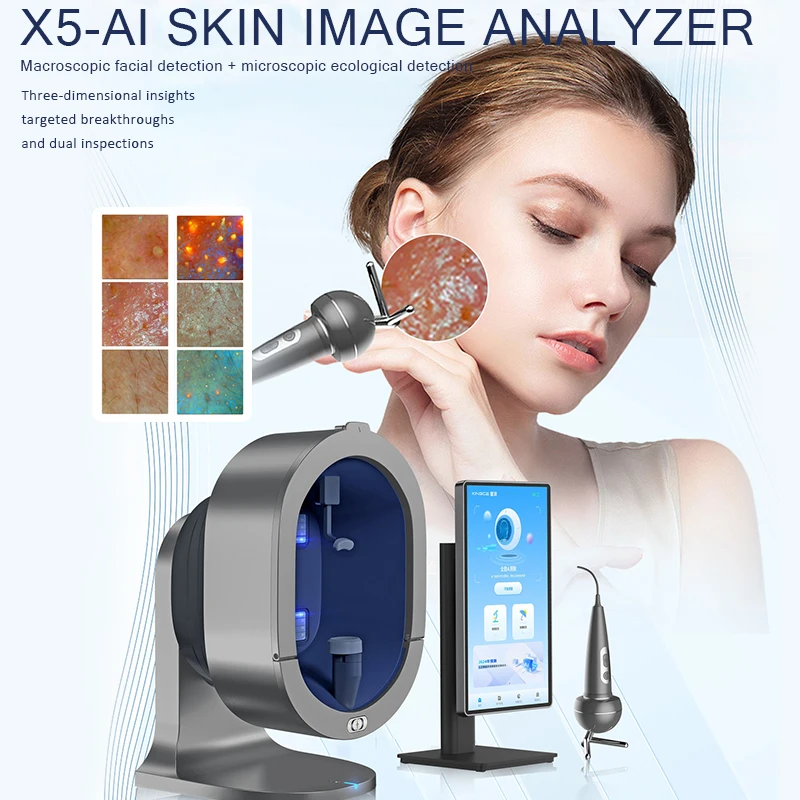 เครื่องวิเคราะห์ผิว X5-AI 11 สเปกตรัม สำหรับการดูแลความงามด้วยเทคโนโลยีการวิเคราะห์ผิวขั้นสูง เทคโนโลยีล่าสุด ปี 2026