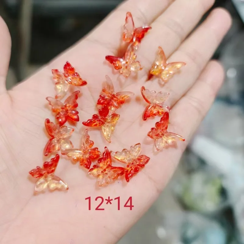 20pcs New Design 3D Butterfly Beads 12x14mm Czech Glass Loose Beads For Jewelry Making Diy Charm Necklace Bracelet Accessories