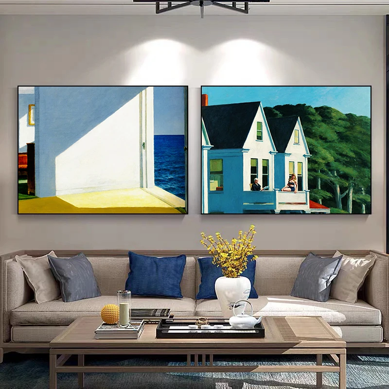 Famous Painter Edward Hopper Exhibition Realism Furniture House Museum Artist Fine Art Posters Canvas Paintings Wall Home Decor